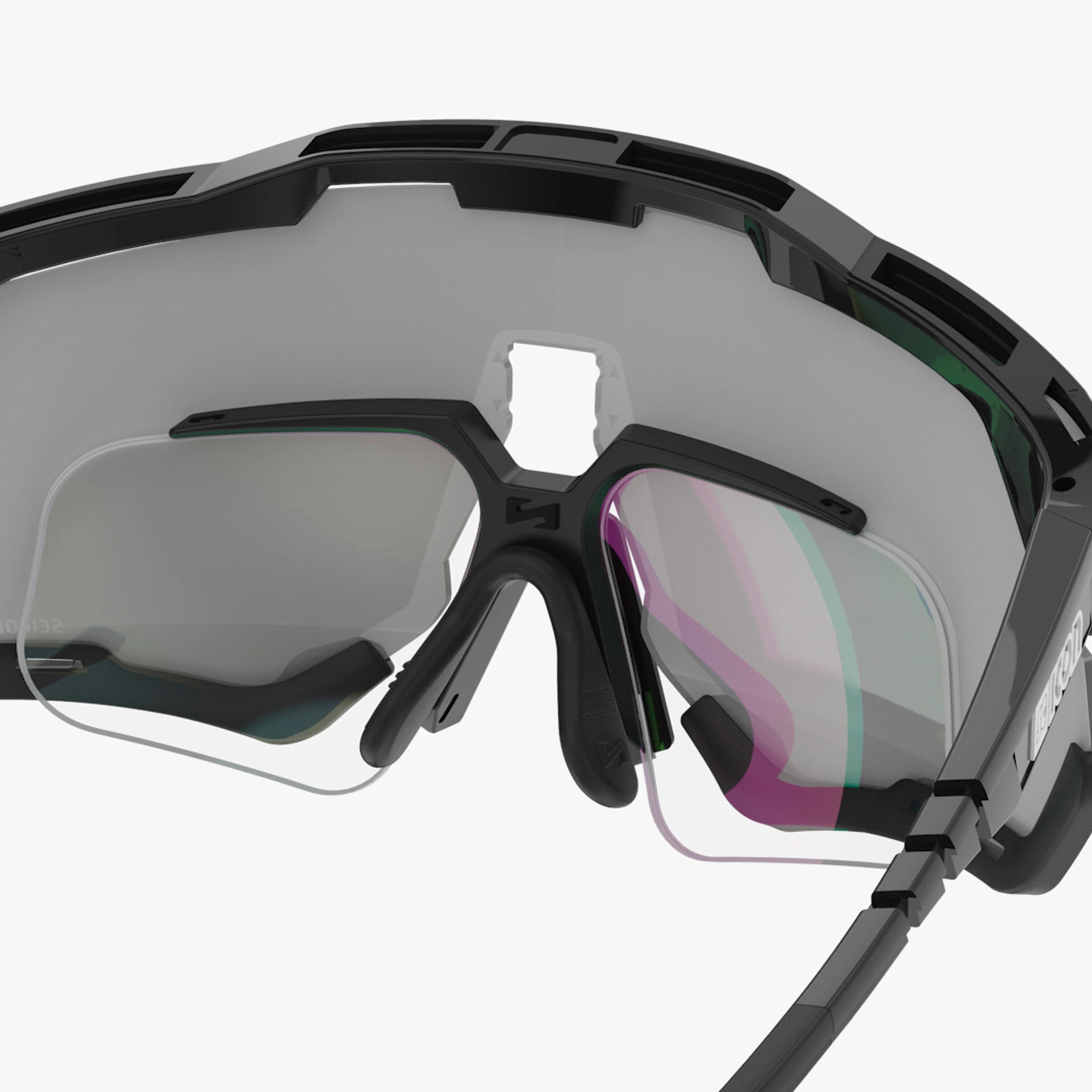 AEROSHADE XL SCNPP Multimirror Silver + RX Optical Insert Black Gloss
