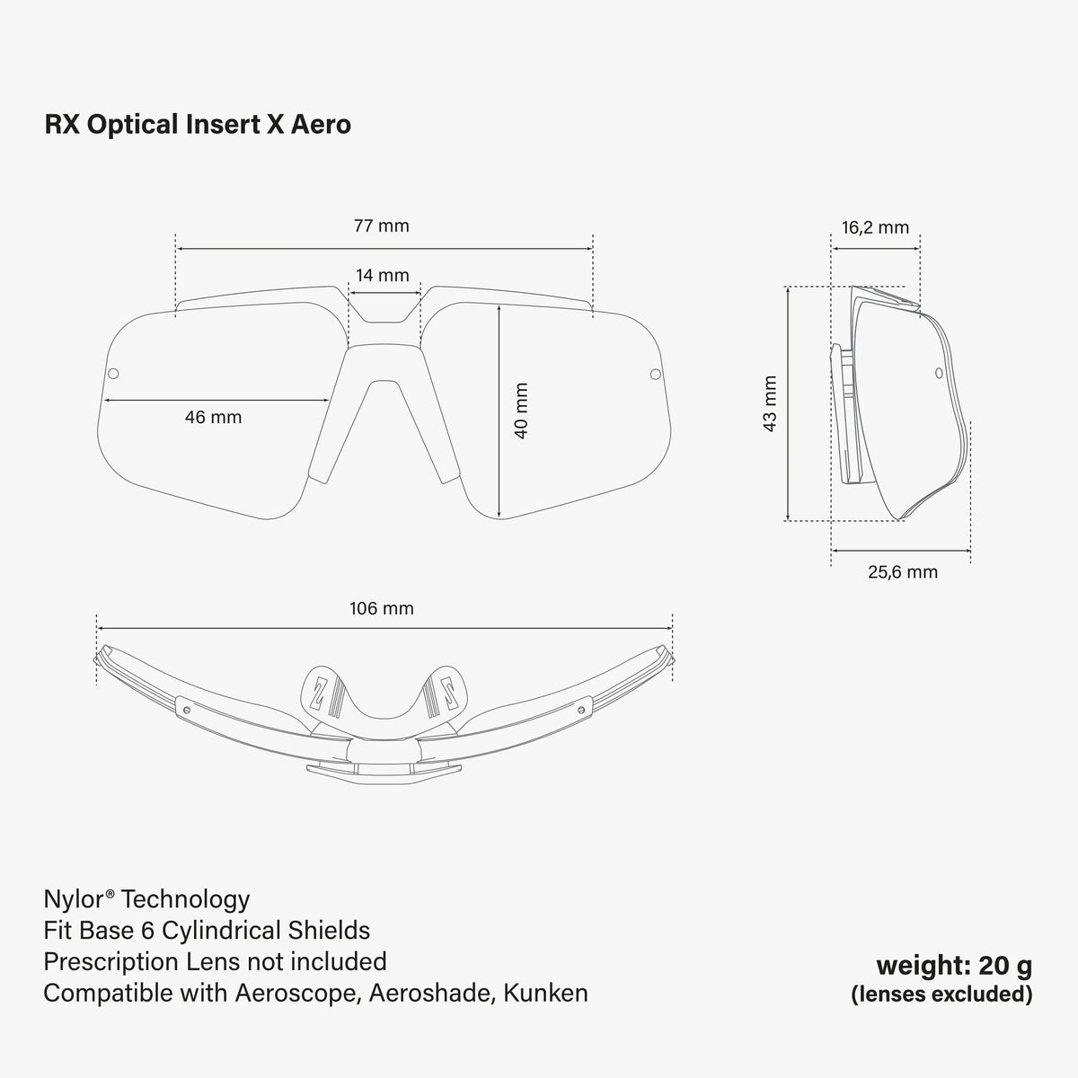 Оптични вложки RX OPTICAL INSERT X AERO