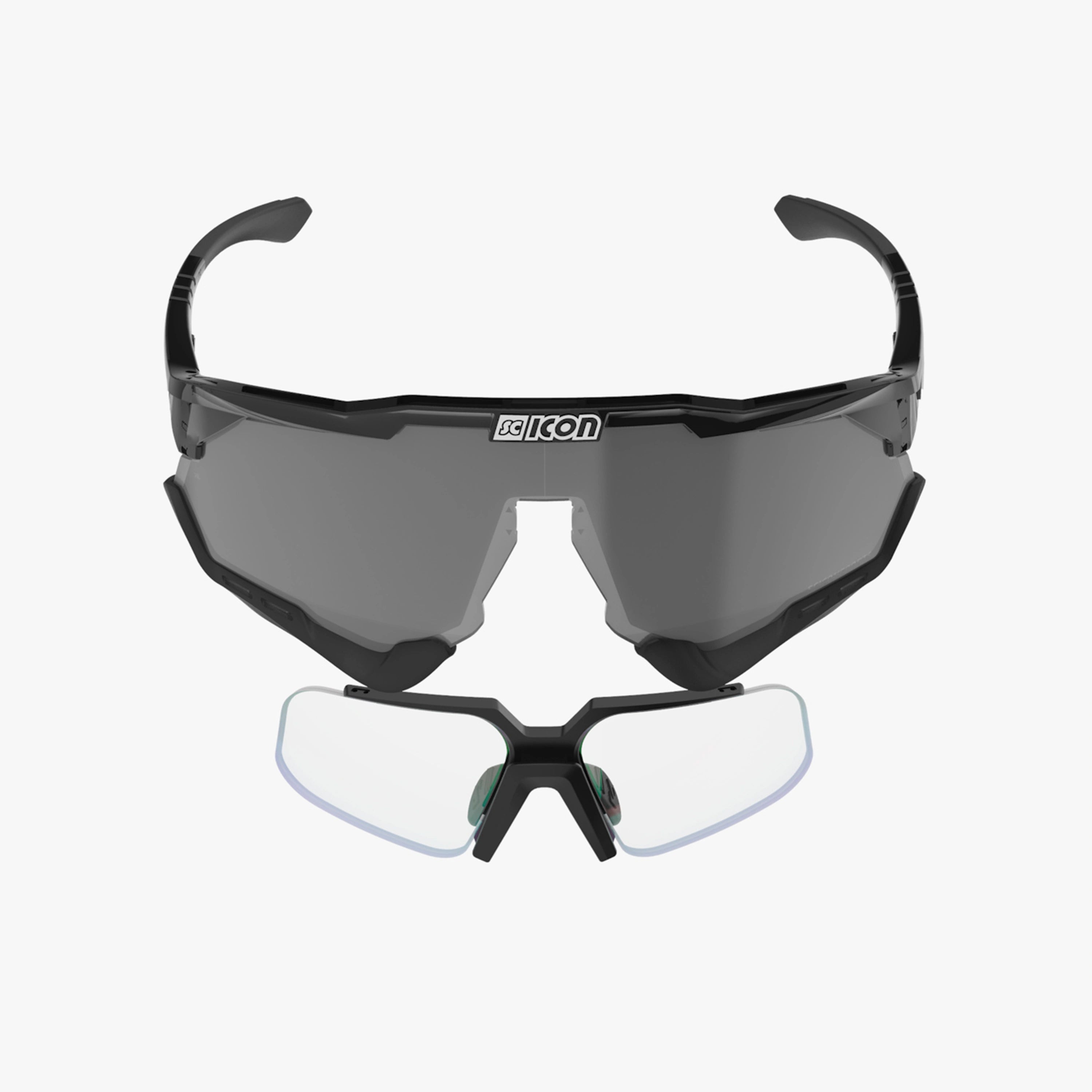 AEROSHADE XL SCNPP Multimirror Silver + RX Optical Insert Black Gloss